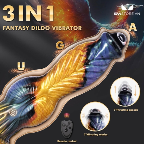 SMT2966 - Dương vật giả monster rung thụt có đế dính tường dài 26cm