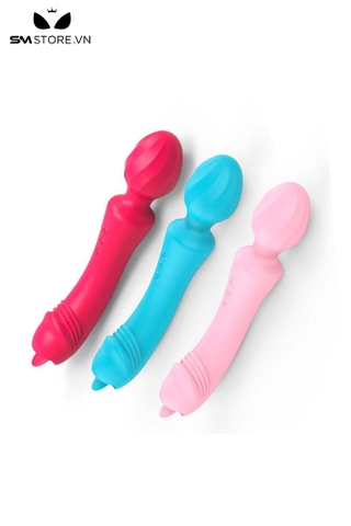 SMT2978 - Chày rung tình yêu 2 đầu có lưỡi liếm dài 20cm sạc điện