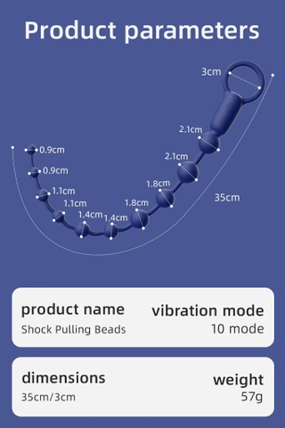 SMT3000 - Anal bead với chuỗi bi nổi silicon sạc điện dài 35cm