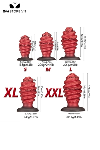 SMT3018 - Anal huge thiết kế xoắn ốc đế hít tường silicon mềm bẻ cong