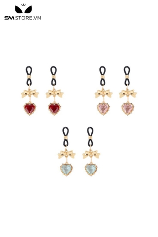 SMT3021 - Kẹp ti nipple dạng thít đính đá giả hình trái tim có dây đàn hồi