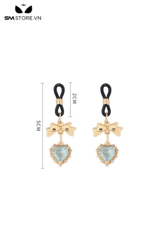 SMT3021 - Kẹp ti nipple dạng thít đính đá giả hình trái tim có dây đàn hồi