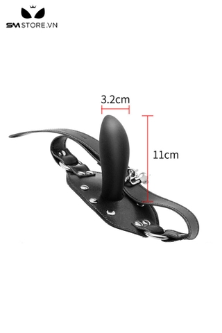 SMT3057 - Đồ bịt miệng penis gag đầu hình viên đạn đính đinh tán dài 11cm