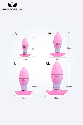 SMT3116 - Butt plug hậu mônphát quang có gai bao quanh và 4 size
