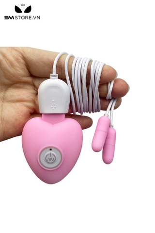 SMT3131 - Trứng rung 2 đầu có dây điều khiển hình trái tim và 10 chế độ