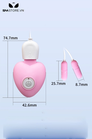 SMT3131 - Trứng rung 2 đầu có dây điều khiển hình trái tim và 10 chế độ