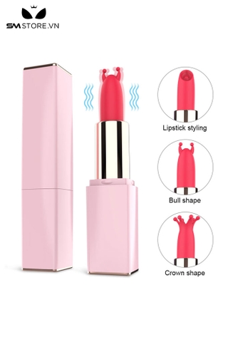 SMT3137 - Trứng rung ngụy trang thỏi son có 3 đầu thay dài 102mm