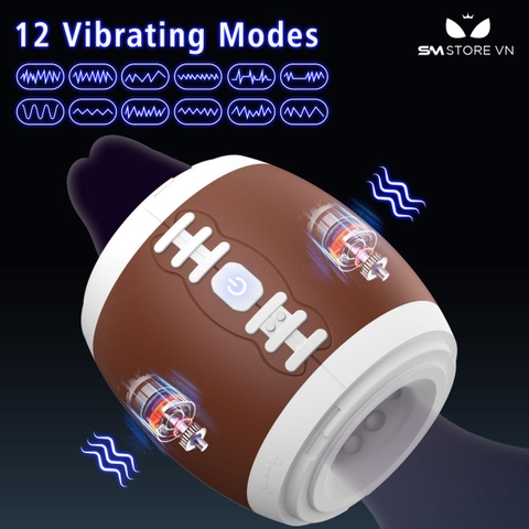 SMT3146 - Cốc thủ dâm mini có rung và 12 tần số hình bóng bầu dục