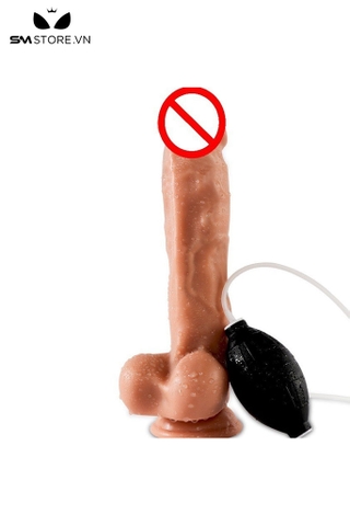 SMT3163 - Dương vật giả bắn tinh silicon có đế dính tường dài 24cm