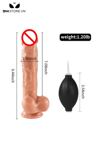 SMT3163 - Dương vật giả bắn tinh silicon có đế dính tường dài 24cm