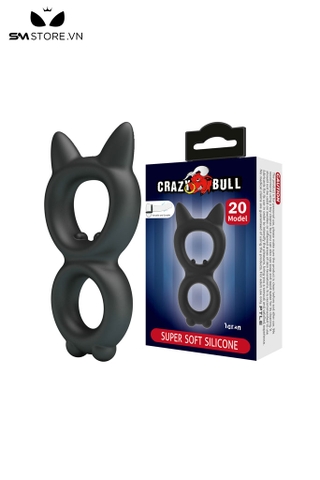 SMT3268 - Vòng đôi đeo gốc dương vật cao su mềm co giãn dài 93mm