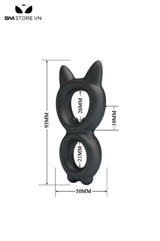 SMT3268 - Vòng đôi đeo gốc dương vật cao su mềm co giãn dài 93mm