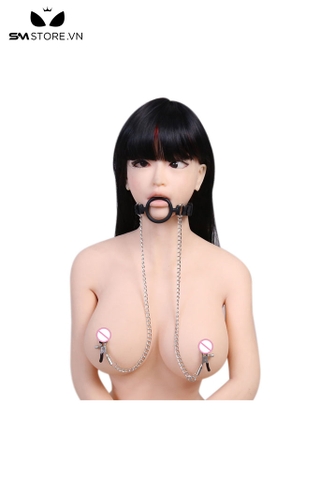 SMT3174 - Ring gag silicon co giãn kèm kẹp ti có thể điều chỉnh được