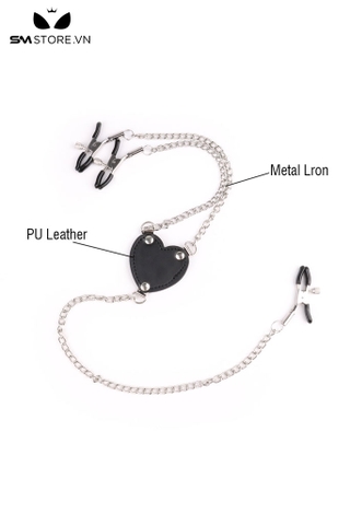 SMT3176 - Kẹp ti và âm vật thiết kế 3 đầu có hình trái tim đặc ở giữa