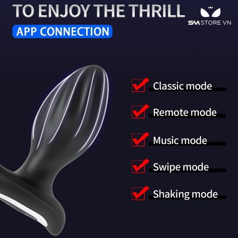 SMT3182 - Máy rung hậu môn silicon xoay 360 độ dài 96mm có 10 chế độ