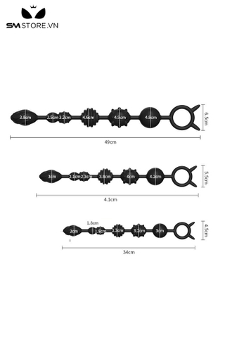 SMT3183 - Anal bead có 6 tầng hạt dạng có gai và thanh ngang kèm 3 size