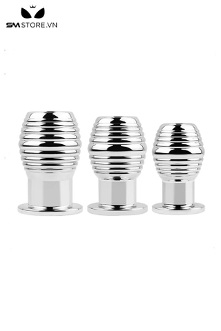 SMT3184 - Butt plug inox rỗng ruột thiết kế xoắn ốc có 3 kích cỡ