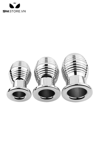 SMT3184 - Butt plug inox rỗng ruột thiết kế xoắn ốc có 3 kích cỡ