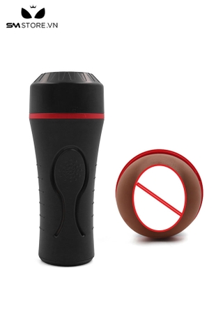 SMT3190 - Cốc thủ dâm tháo rời có âm đạo màu nâu silicon mềm