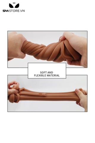SMT3190 - Cốc thủ dâm tháo rời có âm đạo màu nâu silicon mềm