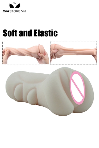 SMT3191 - Âm đạo giả 1 đầu silicon mềm có nhiều rãnh và bi nổi trong