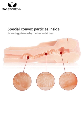 SMT3191 - Âm đạo giả 1 đầu silicon mềm có nhiều rãnh và bi nổi trong