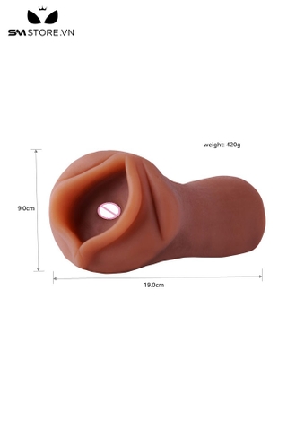 SMT3197 - Âm đạo giả cầm tay một đầu chất liệu silicon mềm dài 19cm