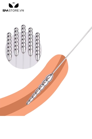 SMT3198 - Dụng cụ kích thích niệu đạo với anal bead inox dài 28cm