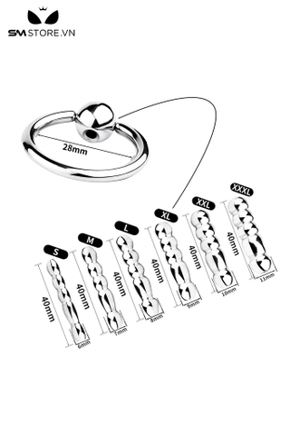 SMT3201 - Sounding inox niệu đạo thông tiểu có vòng đeo và 5 kích cỡ