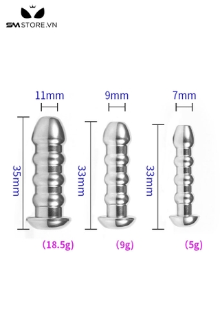 SMT3209 - Đồ chơi niệu đạo rỗng ruột bằng inox không gỉ có 3 size