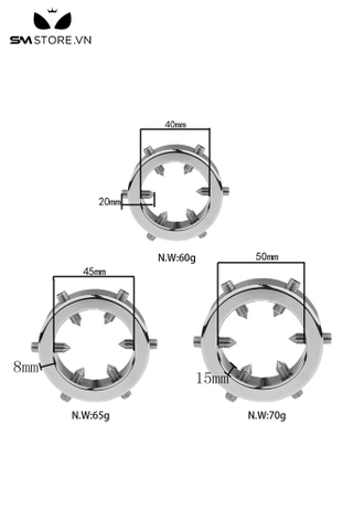 SMT3221 - Vòng đeo tinh hoàn inox đinh tháo rời kéo dài bìu và 3 size