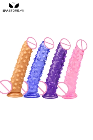 SMT3231 - Dương vật giả trong suốt silicon có bi đế dính tường