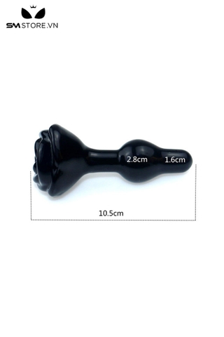 SMT3239 - Butt plug bằng thủy tinh có đế hình bông hoa dài 10,5cm