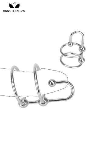 SMT3241 - Vòng đôi đeo cu inox có bi nổi bằng thép không gỉ có 5 size