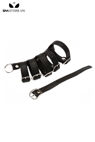 SMT3245 - Vòng đeo dương vật da PU đính đinh tán có nấc điều chỉnh