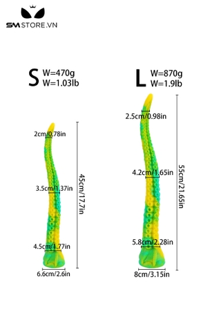 SMT3257 - Anal long xúc tu bạch tuộc silicon mềm dài 45 và 55cm