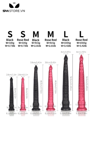 SMT3258 - Long anal với đầu nhọn có xúc tu bạch tuộc và 3 kích cỡ