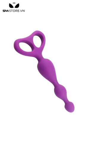SMT3263 - Anal bead silicon hình trái tim liền có chỗ cầm tay dài 17cm