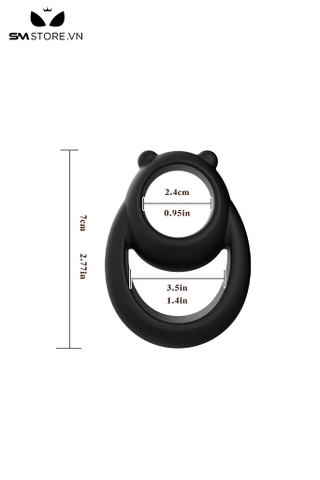 SMT3266 - Vòng cao su đeo dương vật hình tai gấu dài 7cm