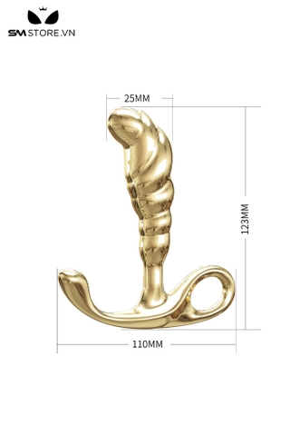 SMT3303 - Butt plug inox Pretty love với đường vân ngang dài 123mm