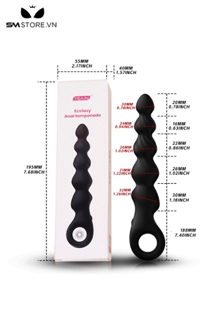 SMT3346 - Anal bead silicon chuỗi hạt có 12 chế độ rung và sạc điện