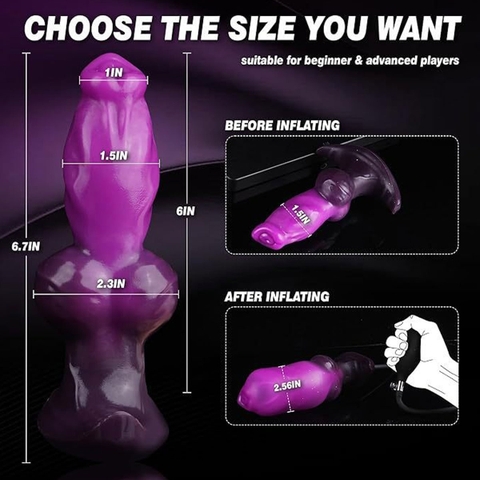 SMT3358 - Anal pump vớt butt plug đầu dương vật silicon co giãn dài 17cm