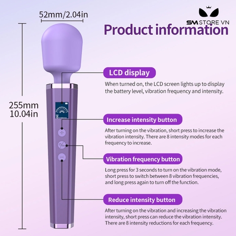 SMT3376 - Chày rung tình yêu silicon có màn hình LCD xoay 360 độ