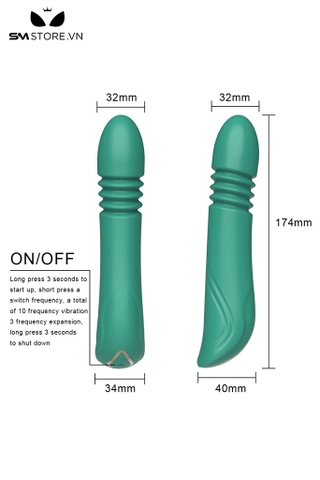 SMT3377 - Máy rung đầu dương vật vân ngang giữa 10 tần số dài 174mm