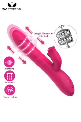 SMT3389 - Máy rung đầu dương vật có nhánh lưỡi liếm dài 25cm