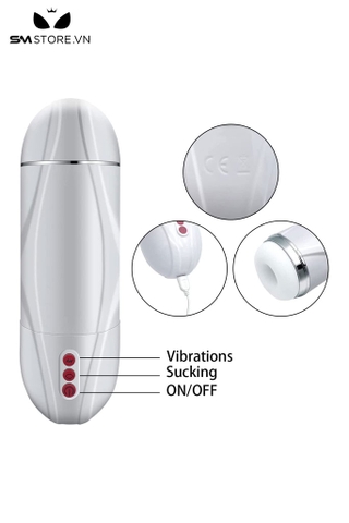 SMT3408 - Cốc thủ dâm có rung hút và sưởi ấm với 7 chế độ dài 93mm