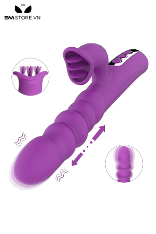 SMT3426 - Máy rung ngoáy có lưỡi liếm và nhánh tai thỏ dài 26cm