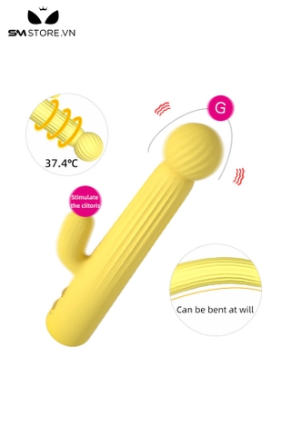 SMT3427 - Chày rung tình yêu vân ngang có nhánh và 12 tần số dài 17cm