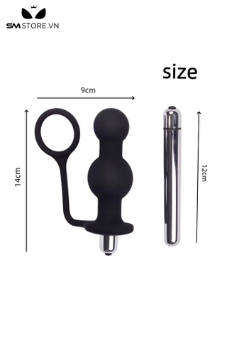 SMT3433 - Anal bead silicon mix vòng đeo dương vật dài 14cm