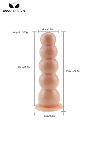 SMT3469 - Đồ chơi hậu môn anal bead silicon chuỗi 5 hạt dài 19cm